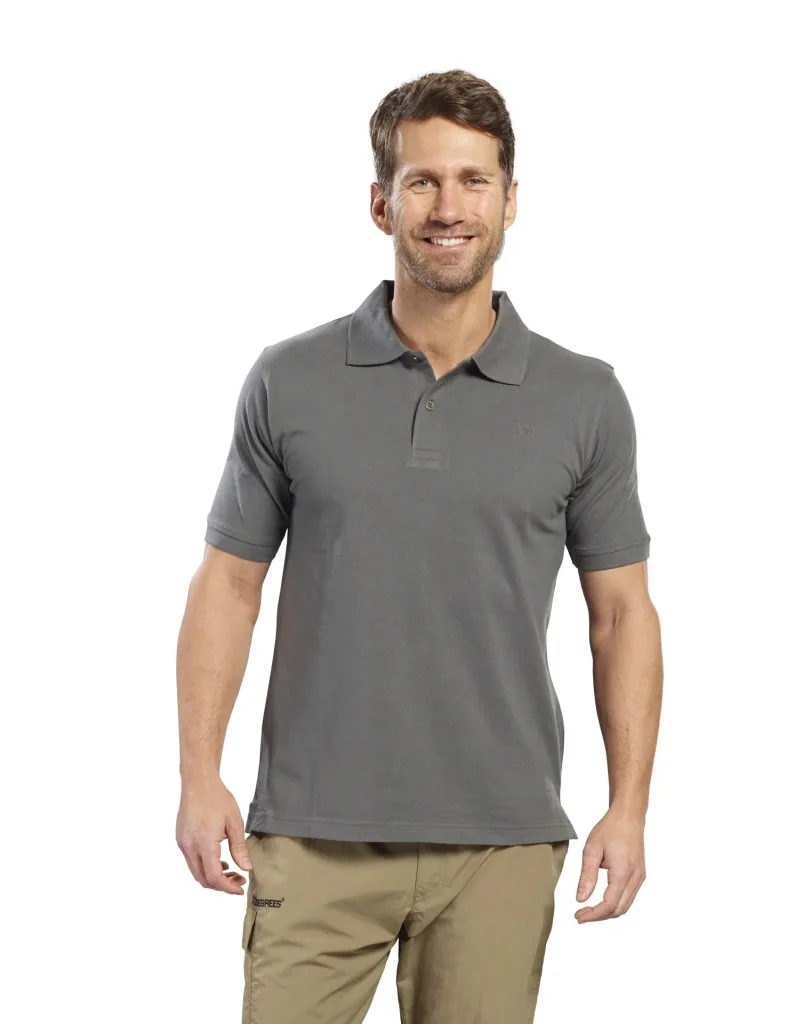 Poloshirt geknöpft, Farbe grau/grün, Gr.2XL