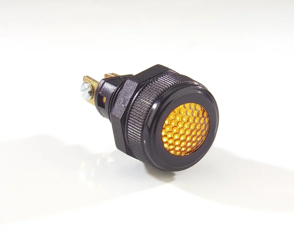 Warnleuchte, gelb, 12 V/ 24 V - zum Einbau ins Armaturenbrett