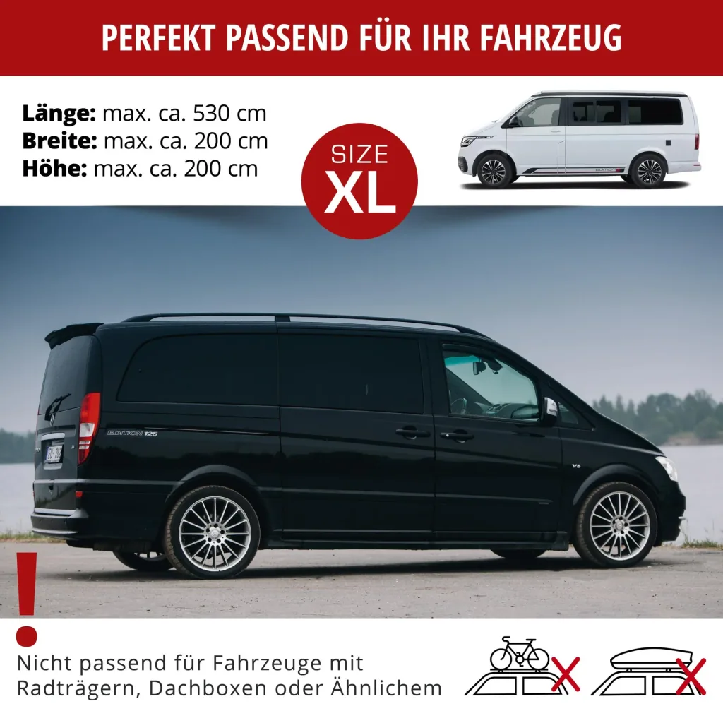 Bus Hagelschutzplane Premium Hybrid, Transporter-Hagelschutzgarage Größe XL