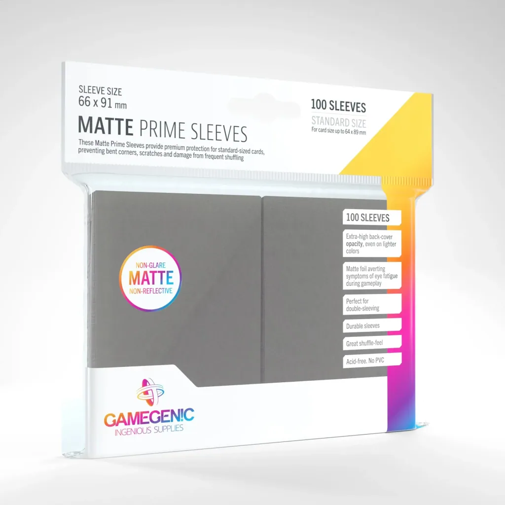 Matte Prime Sleeves Dark Gray - 100 Stück Kartenhüllen 66 x 91 mm