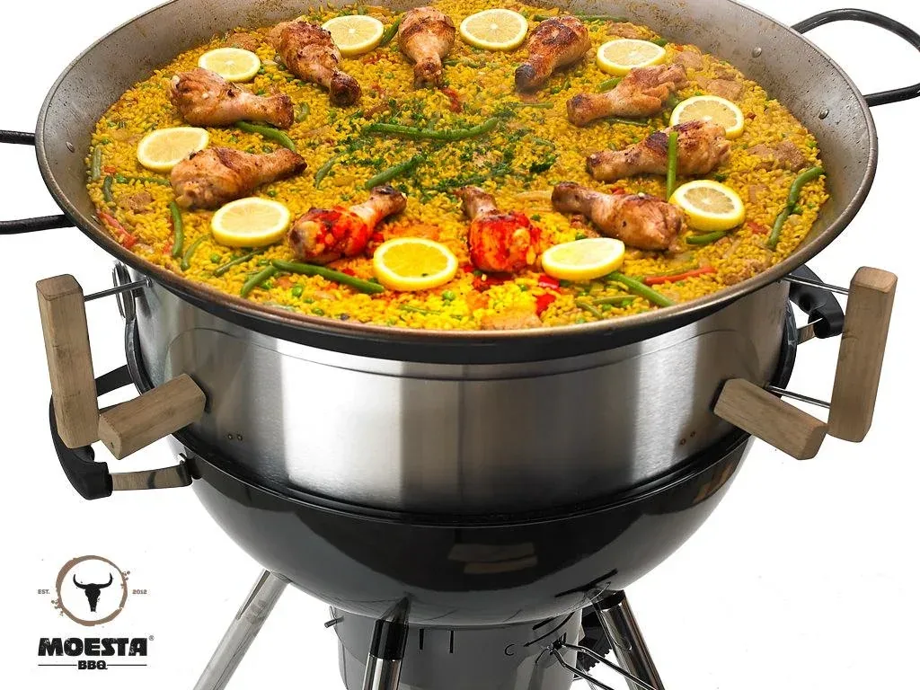 PAN BBQ Set - für Smokin Pizzaring: 47 / 50cm - die XXL Pfanne für Paelle, Reibekuchen und vieles mehr