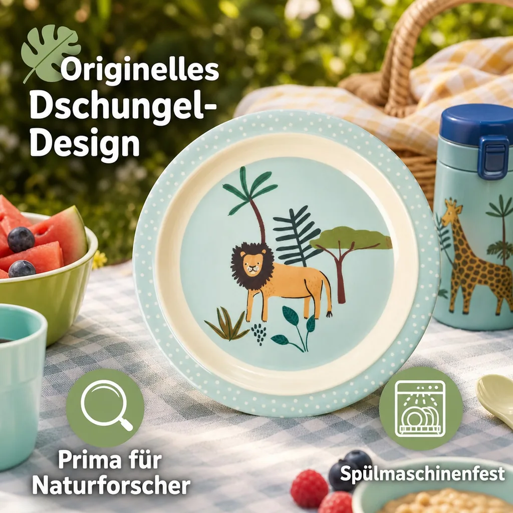 Rice Kinder Teller Dschungel Junge Melamin