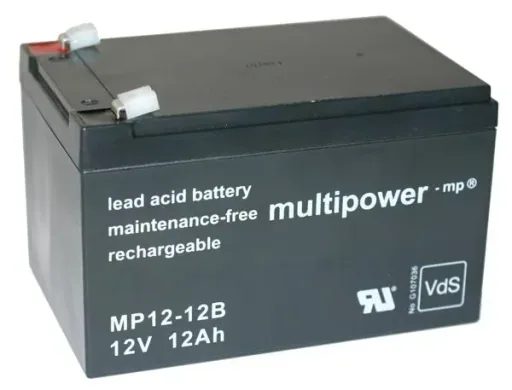 Blei Vlies Akku 12V, 12,0Ah, 6,3mm Anschluss, VdS