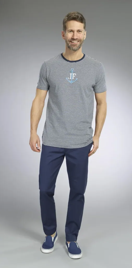 Hose mit Twill, Farbe marine, Gr.48