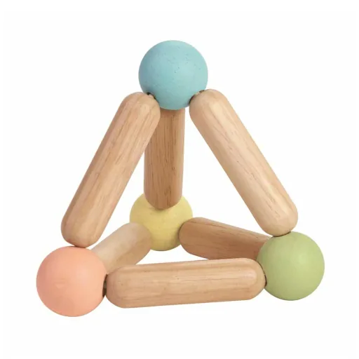 Plan Toys Baby Rassel Greifspielzeug Pyramide Holz pastell