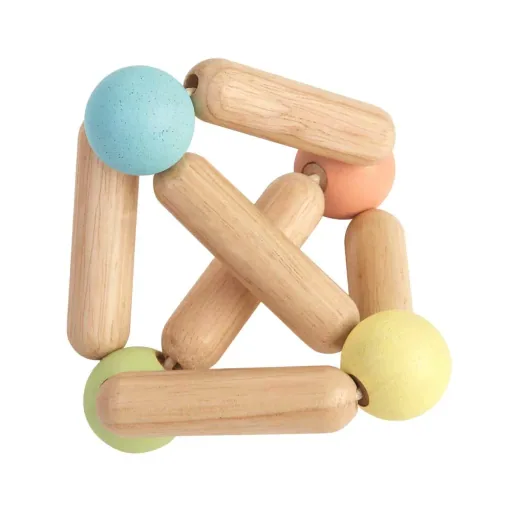 Plan Toys Baby Rassel Greifspielzeug Pyramide Holz pastell