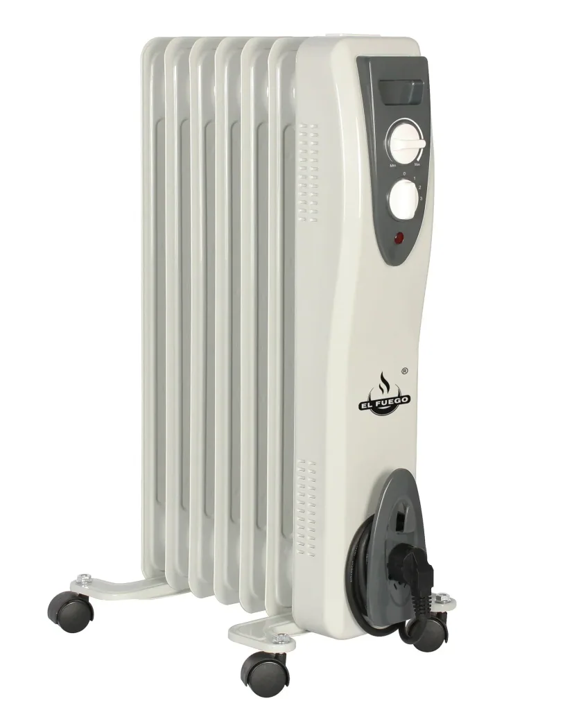 Mobiler Ölradiator, weiß, 7 Rippen