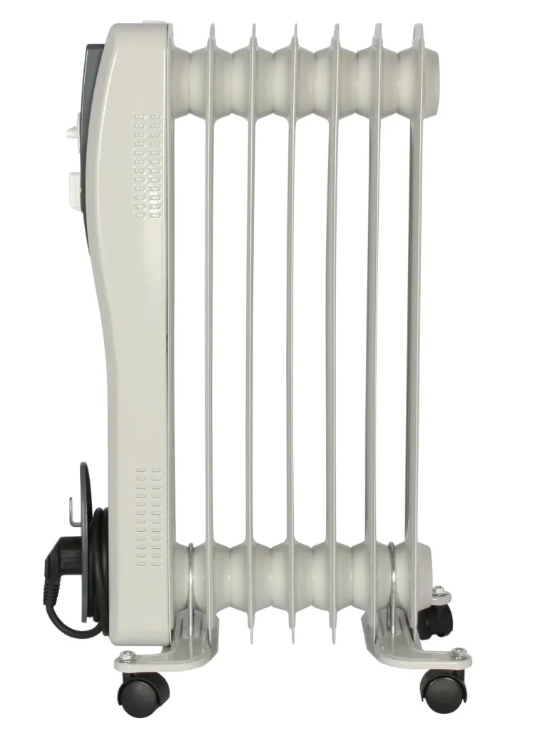 Mobiler Ölradiator, weiß, 7 Rippen