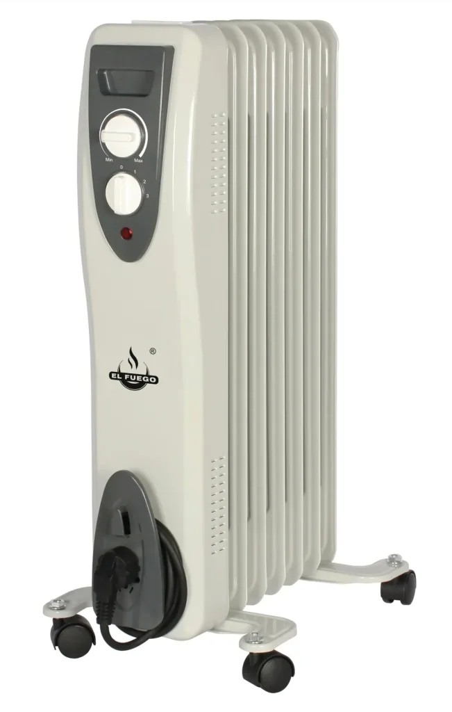 Mobiler Ölradiator, weiß, 7 Rippen
