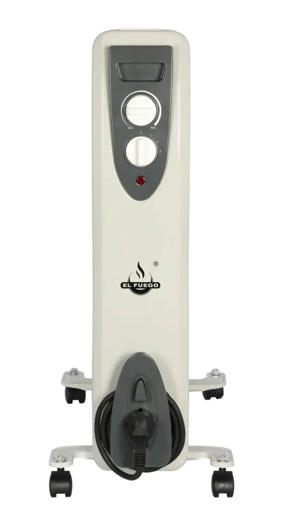 Mobiler Ölradiator, weiß, 7 Rippen