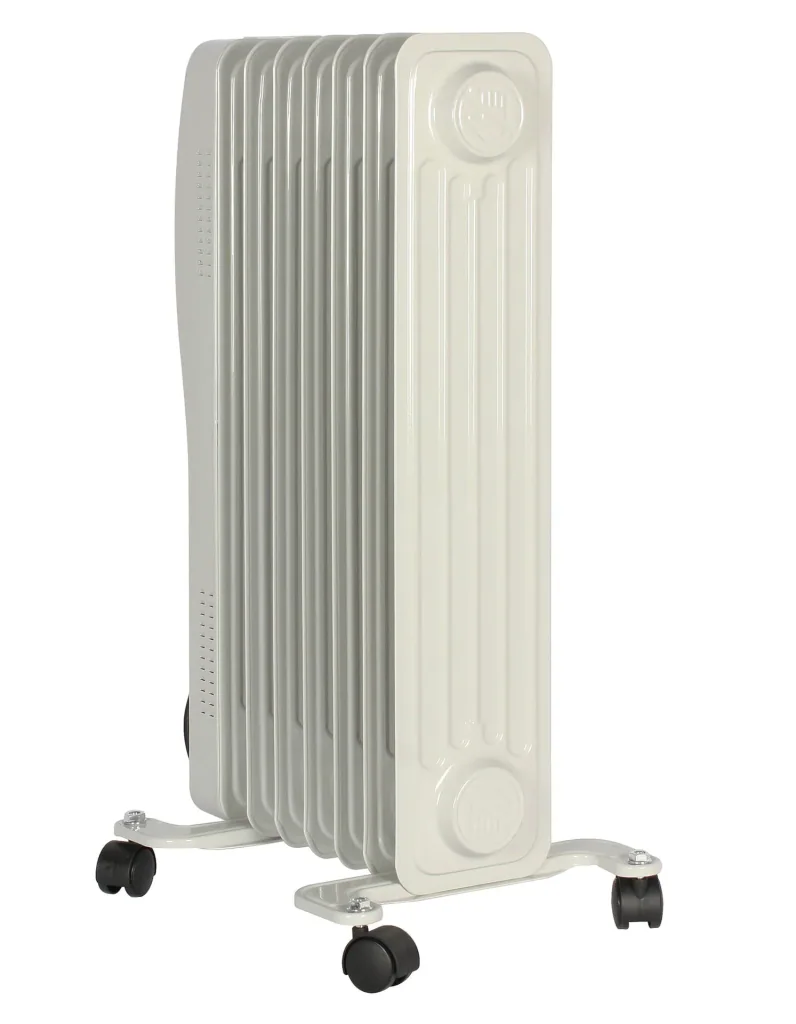 Mobiler Ölradiator, weiß, 7 Rippen