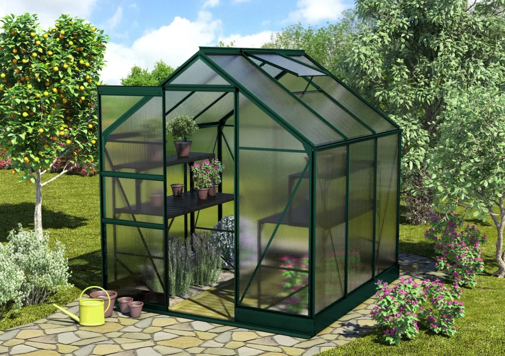 Gewächshaus Apollo 3800 HKP 4 mm, Farbe smaragd
