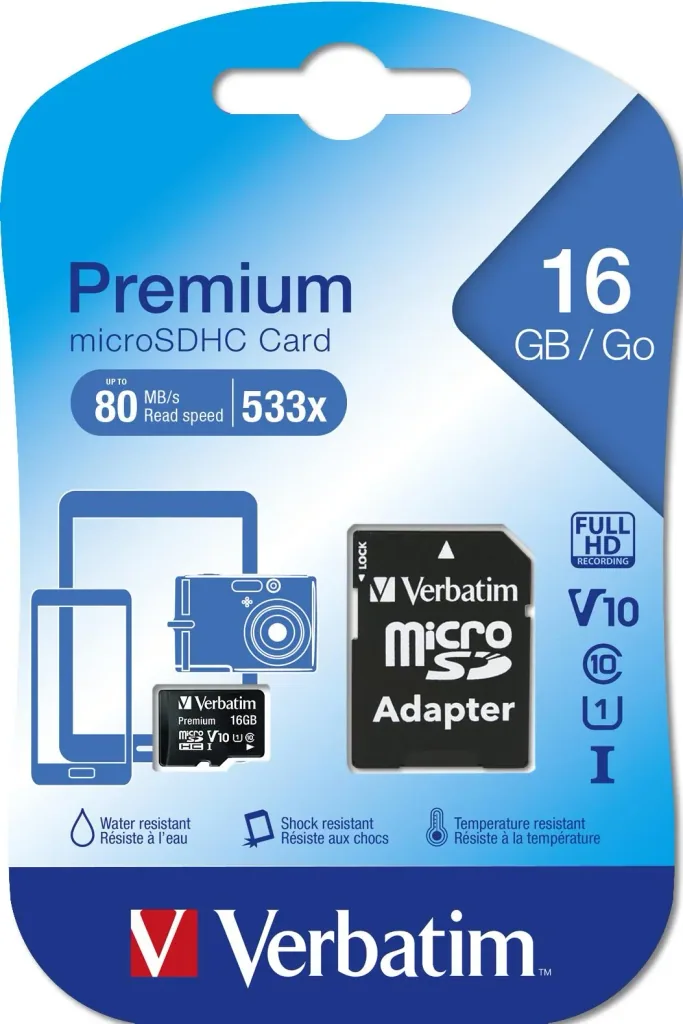 16 GB microSDHC Speicherkarte mit SD Karten-Adapter, Class10