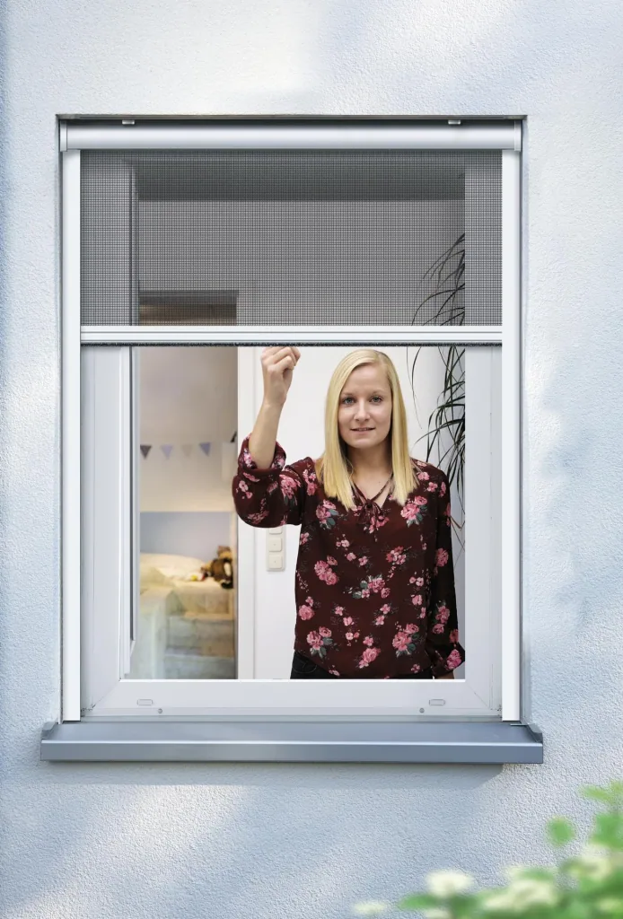 Insektenschutzrollo für Fenster, Farbe weiß, 160 x 160 cm