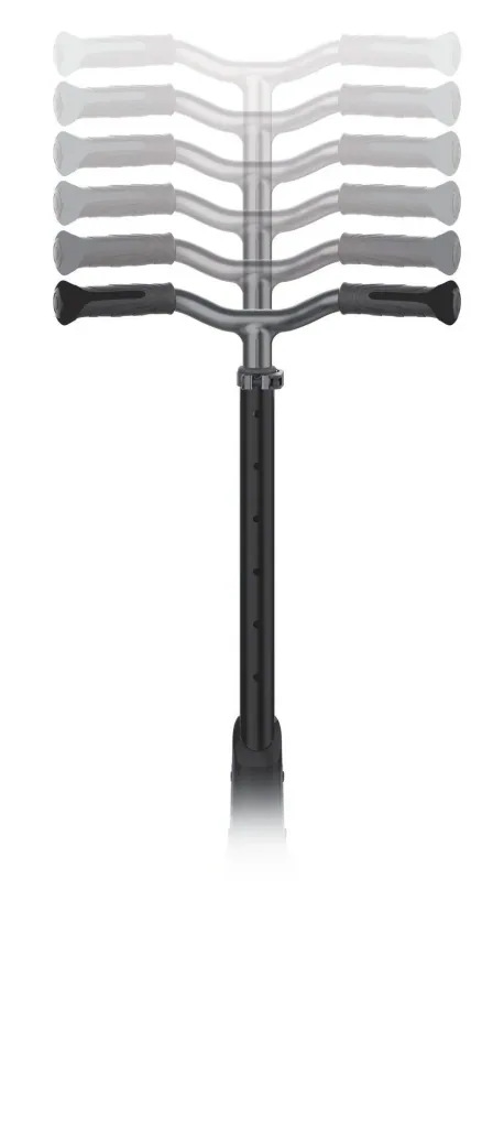 ULTIMUM   Tretroller Kinder Erwachsene, 125/90 mm extra breit, ABEC 7, 3-rädrig, höhenverstellbar, grau