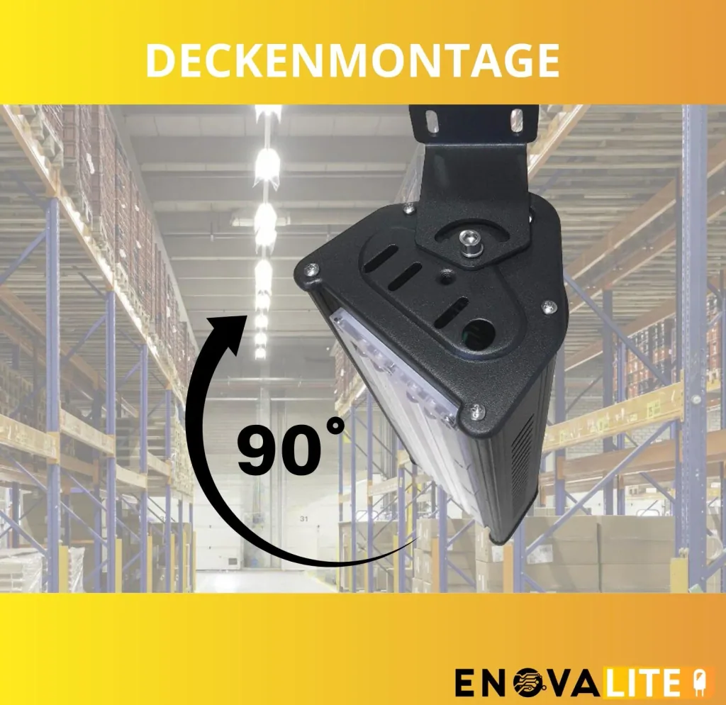 LED-HighBay in linearer Form bietet 100 W, 12000 lm, 5000 K (neutralweiß), IP65 & ENEC-Zertifizierung