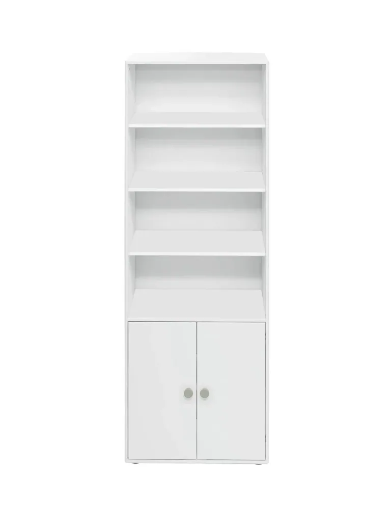 Flexa Bücherregal - Roomie, mit 2 Türen, 72x202,5 cm, Farbe: Weiß/Naturgrün