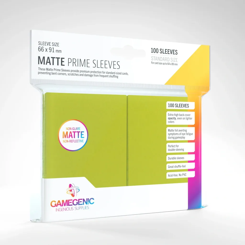 Matte Prime Sleeves Lime - 100 Stück Kartenhüllen 66 x 91 mm