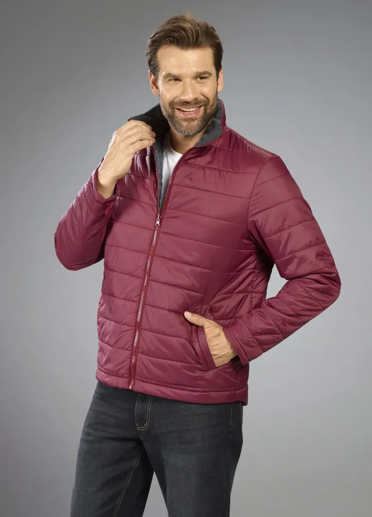 Softshelljacke 2 in 1, mit rausnehmbarer Innenjacke, Frabe grau/bordeaux, Gr.M