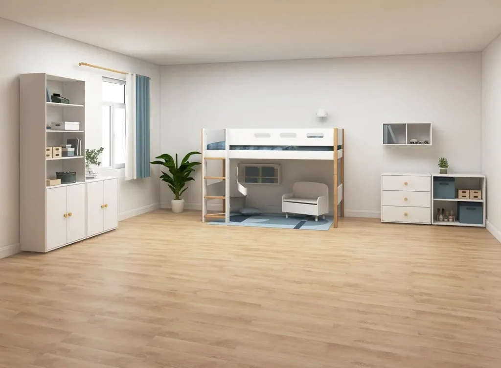 Flexa Bücherregal - Roomie, mit 2 Türen, 72x202,5 cm, Farbe: Weiß/Eiche