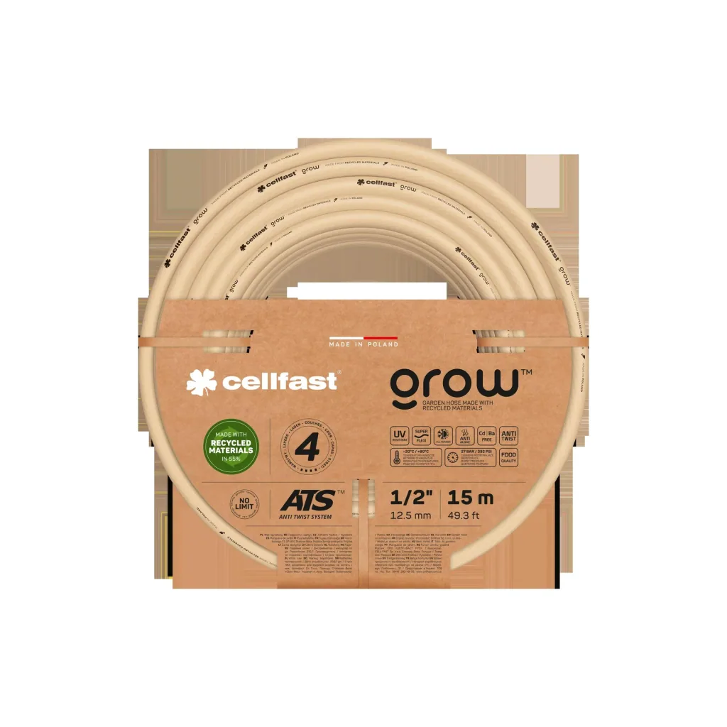 Gartenschlauch GROW 1/2" 15 m, 4-lagig