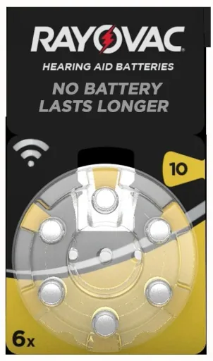 Zink-Luft Hörgeräte Batterie 10 (PR70), gelb - 6 Stück