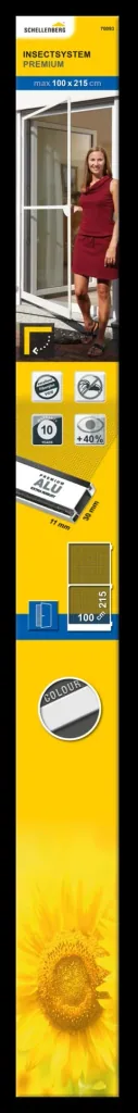 Fliegengittertür Premium, 100 x 215 cm, Farbe weiß