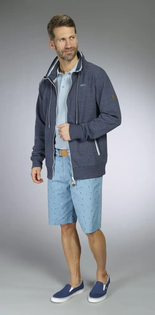 Sweatjacke, Farbe marine/melange, Gr.M