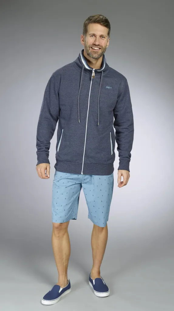 Sweatjacke, Farbe marine/melange, Gr.M