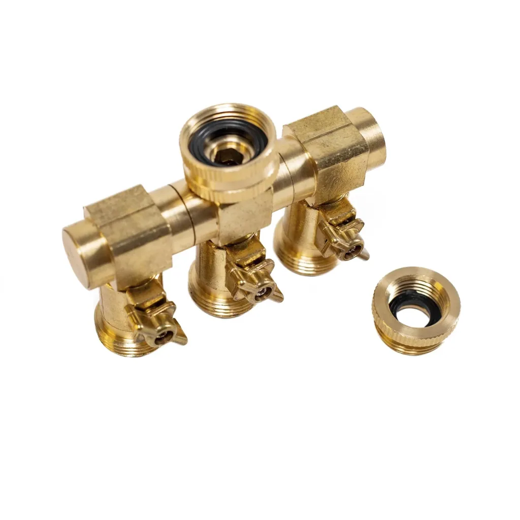 3 Wege Wasserverteiler - 3 Zapfstellen Außengewinde 3/4"