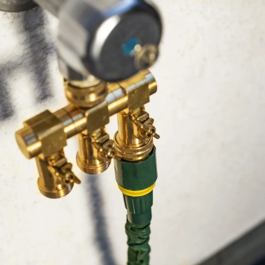 3 Wege Wasserverteiler - 3 Zapfstellen Außengewinde 3/4"