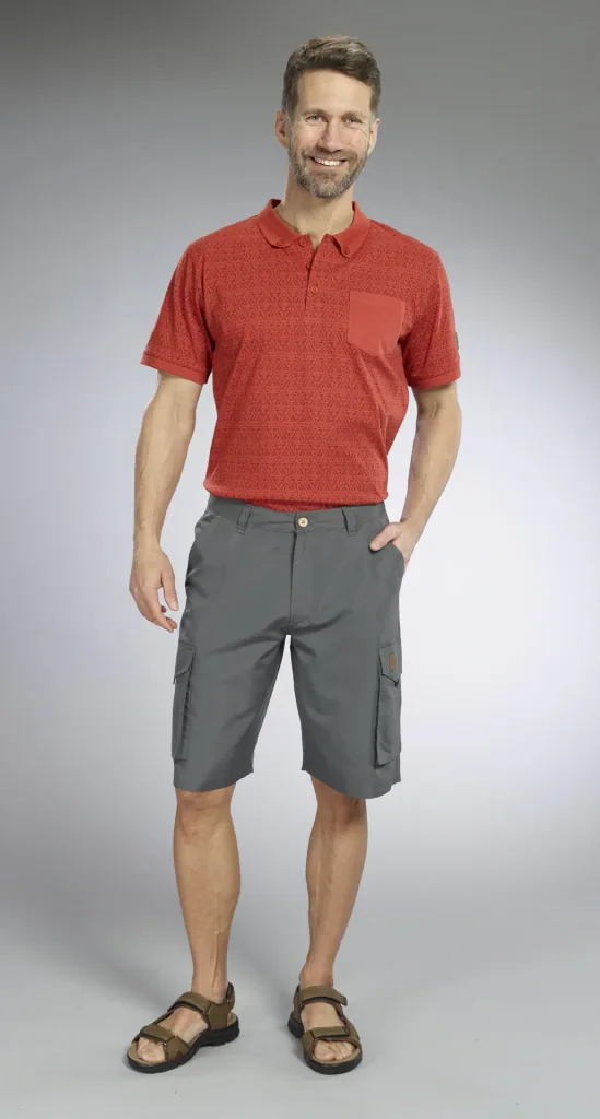 Poloshirt gemustert, Farbe rot, Gr.M