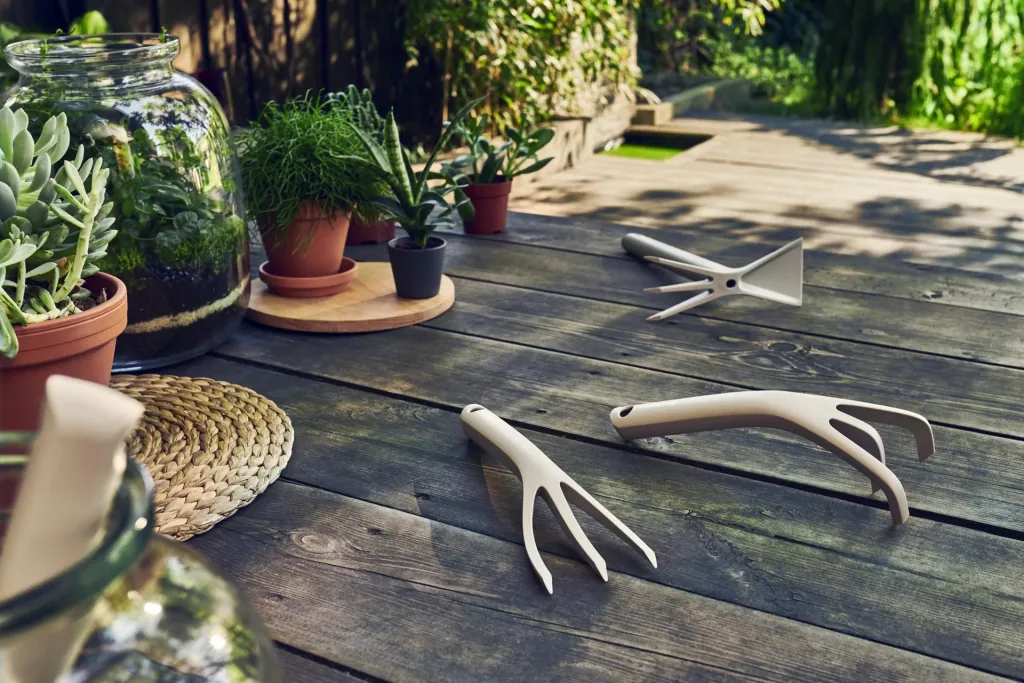 Gartenhandgeräte Satz, beige