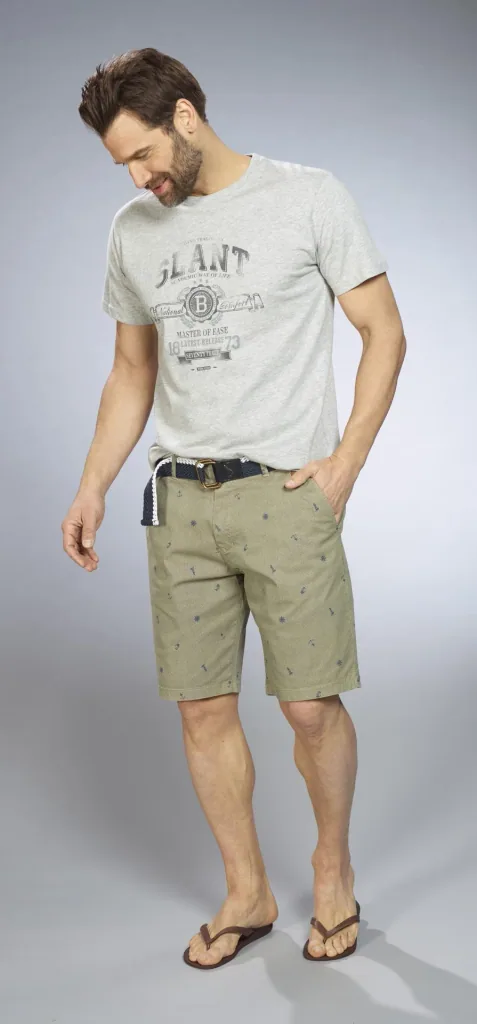 Shorts mit Maritimem Print, Farbe khaki, Gr.M