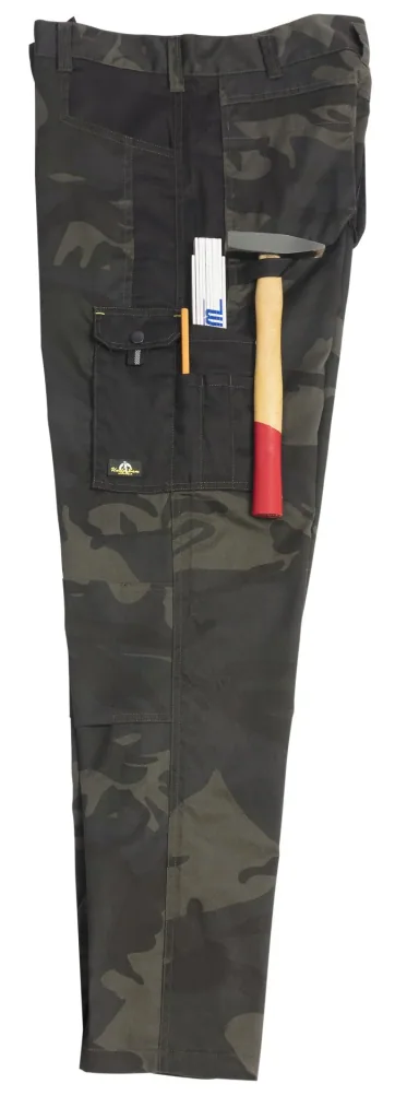 Bundhose mit Cargotasche und Hammerschlaufe, Farbe oliv camouflage, Gr.50