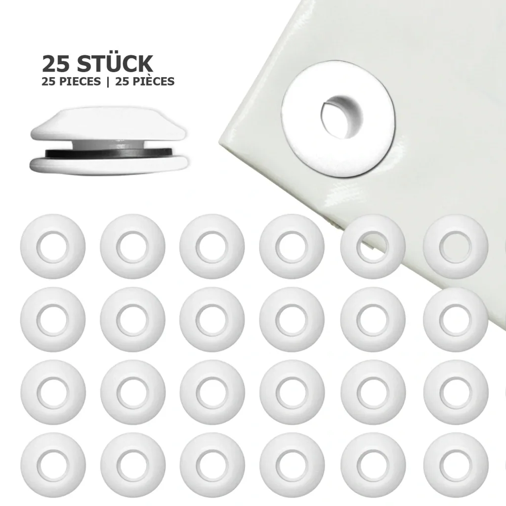 Kunststoffösen 25er Set, Farbe weiß