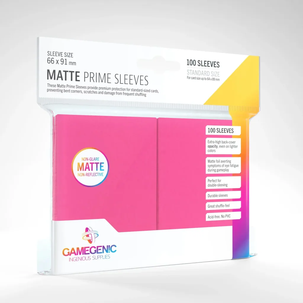 Matte Prime Sleeves Pink - 100 Stück Kartenhüllen 66 x 91 mm