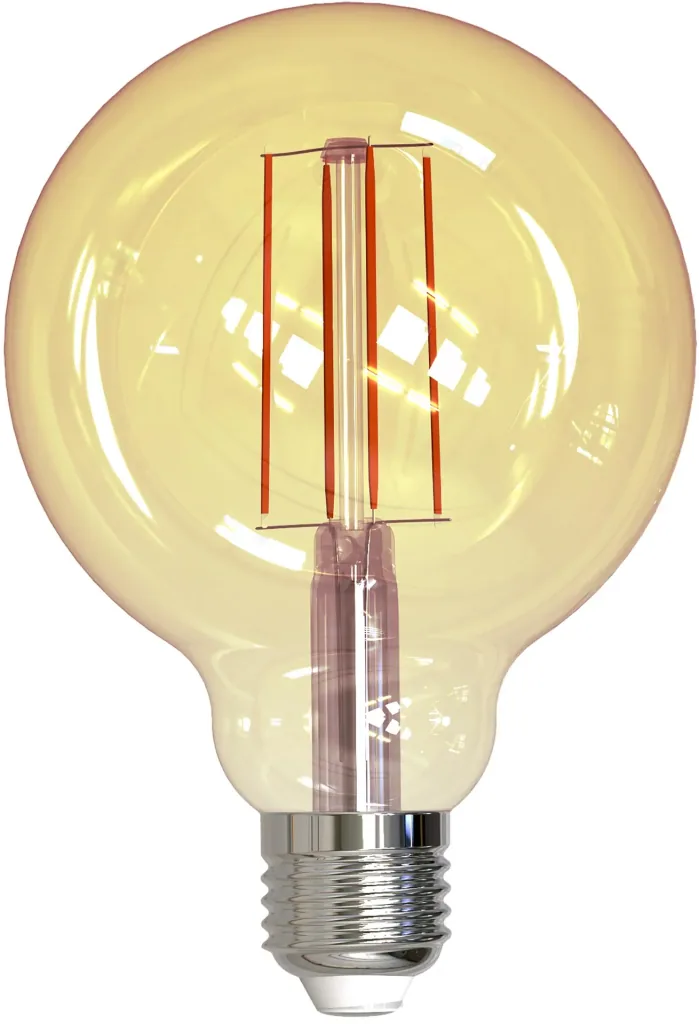 LED Retro Deko Globelampe gold mit 9 Watt, E27, 2000 Kelvin, dimmbar