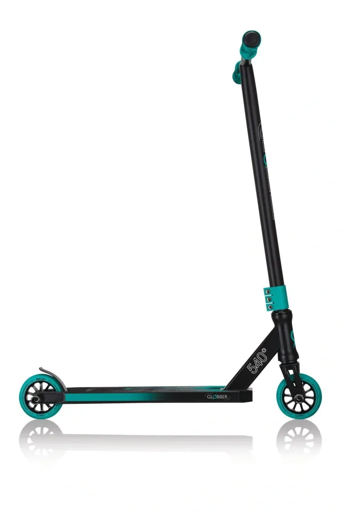 STUNTSCOOTER GS 540   Freestyle Kickroller, 100 mm, ABEC 7, verstärkter Lenker, 360°- Lenkung, schwarz-türkis