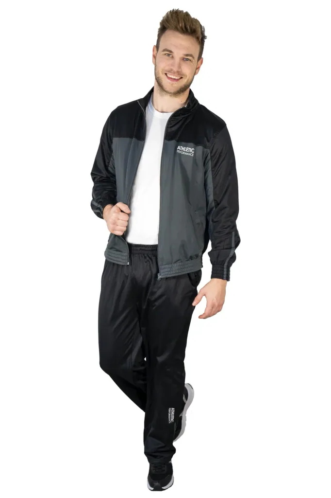 Trainingsanzug, Farbe schwarz/grau, Gr.M