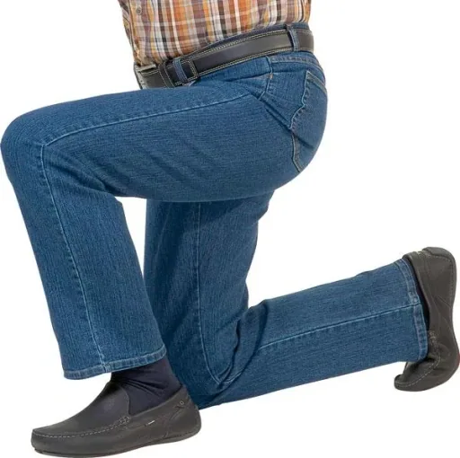 5 Pocket Stretch Jeans, Farbe blau, Gr. 54