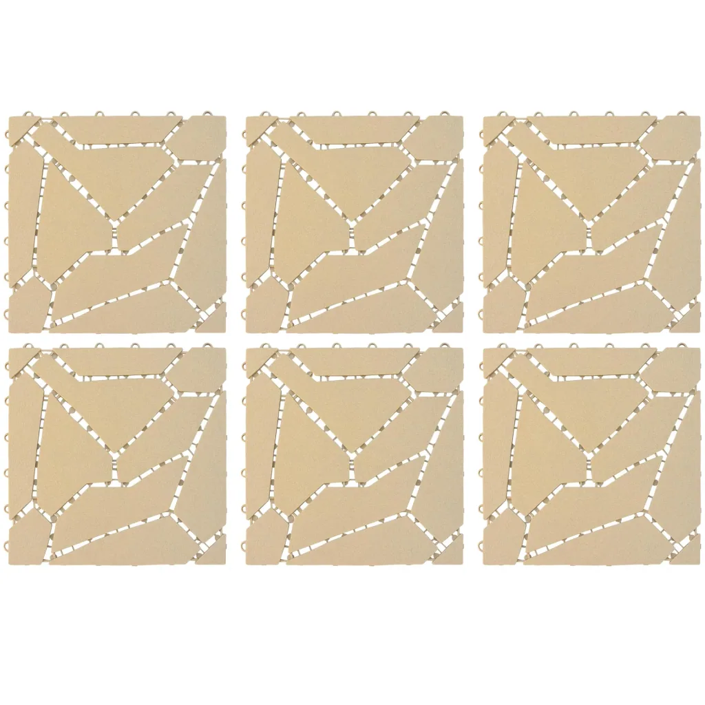 Gartenplatten, Naturstein-Optik, 30 x 30 cm, 6er-Set