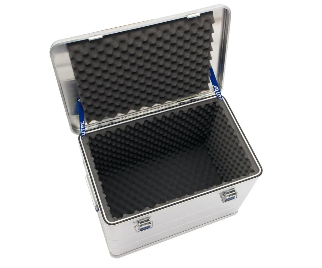 Aluminium Box COMFORT 73 Transportkiste, 580 x 385 x 398 mm mit Schaumstoffauskleidung
