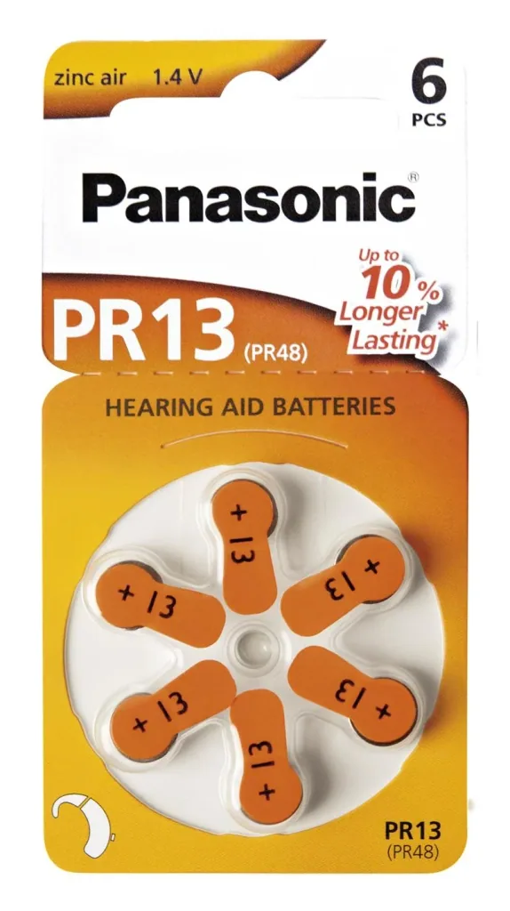 Zink-Luft Hörgerätebatterien ORANGE PR13 - 6 Stück