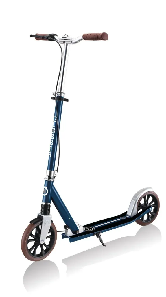 NL 205 Deluxe Tretroller, 205 mm, ABEC 7, Handbremse, höhenverstellbar, Frontfederung, Klappmechanismus, blau