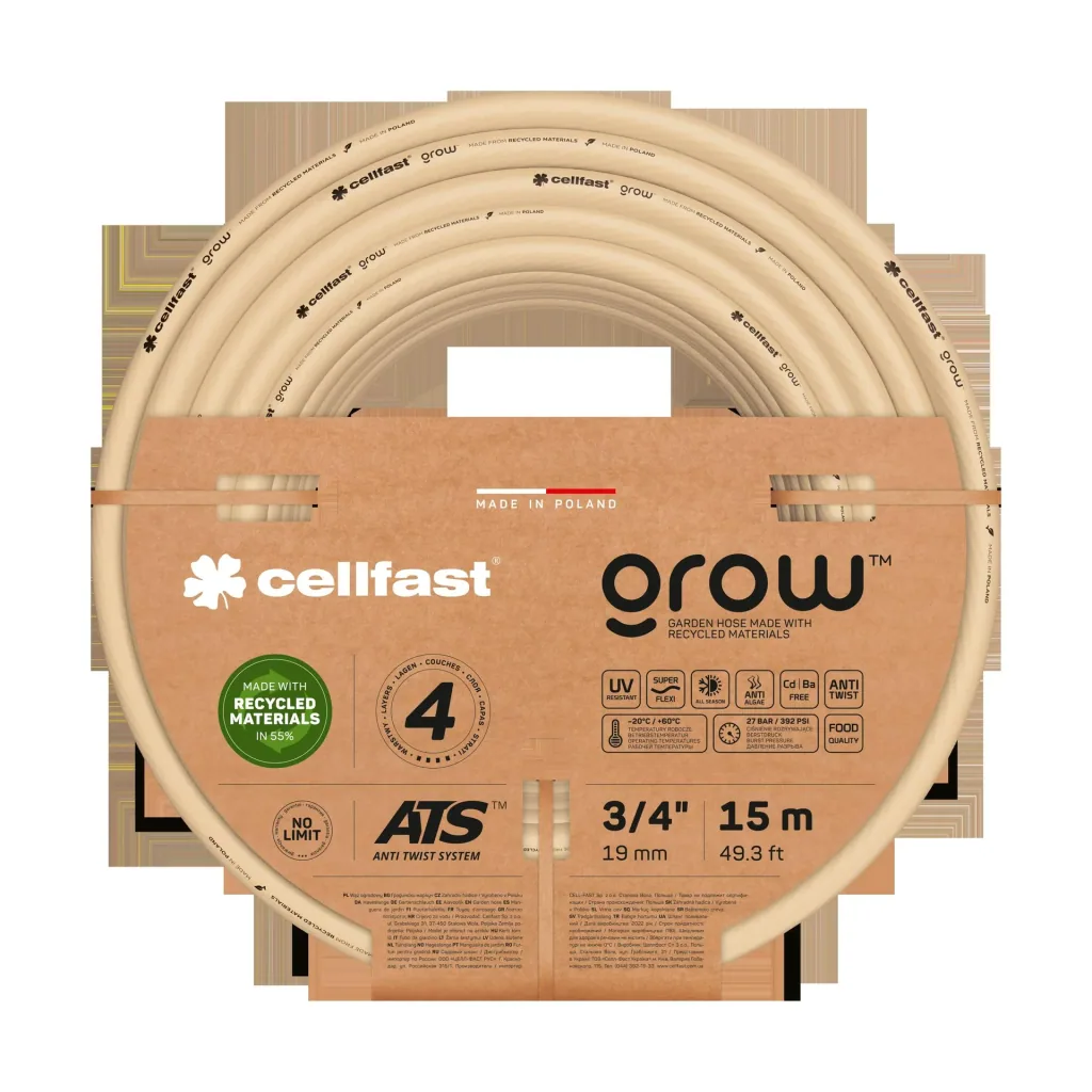 Gartenschlauch GROW 3/4" 15 m, 4 lagig