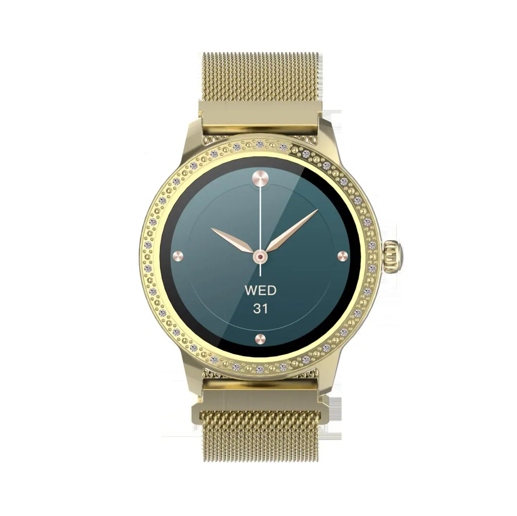Smartwatch mit Herzfrequenz Sensor, Multi Sport Modus und Zyklusüberwachung, gold