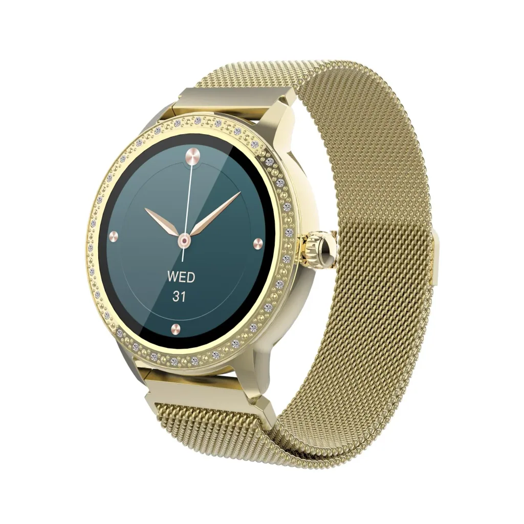 Smartwatch mit Herzfrequenz Sensor, Multi Sport Modus und Zyklusüberwachung, gold