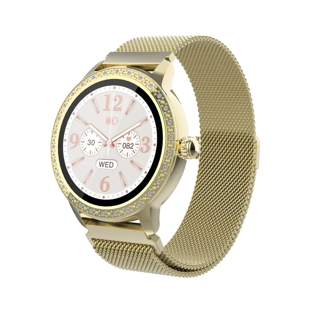 Smartwatch mit Herzfrequenz Sensor, Multi Sport Modus und Zyklusüberwachung, gold