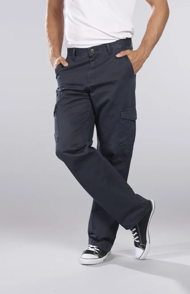 Cargohose aus Baumwolltwill, Farbe blau/grau, Gr.60